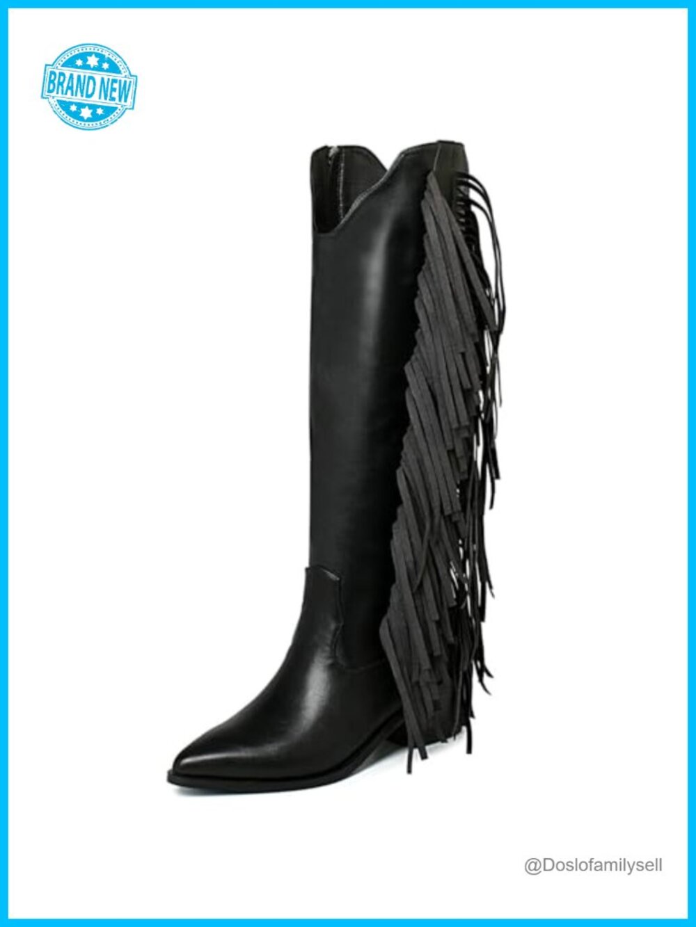 KiutSymo Cowgirl Fringe Boots Women Knee High Western Boots